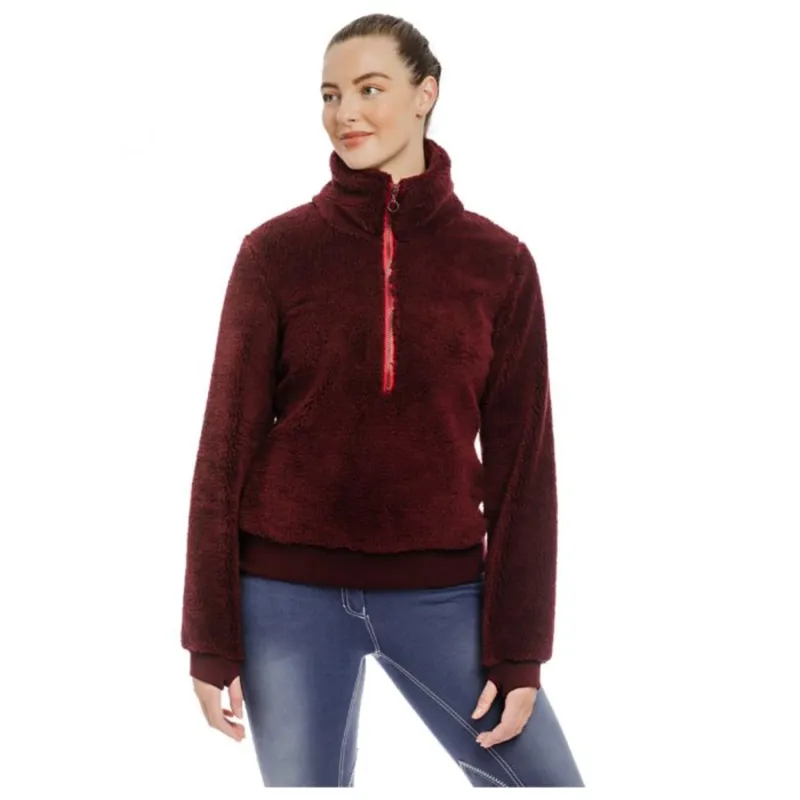 Horseware Chiara Ladies Cozy 3/4 Zip Fleece - Port